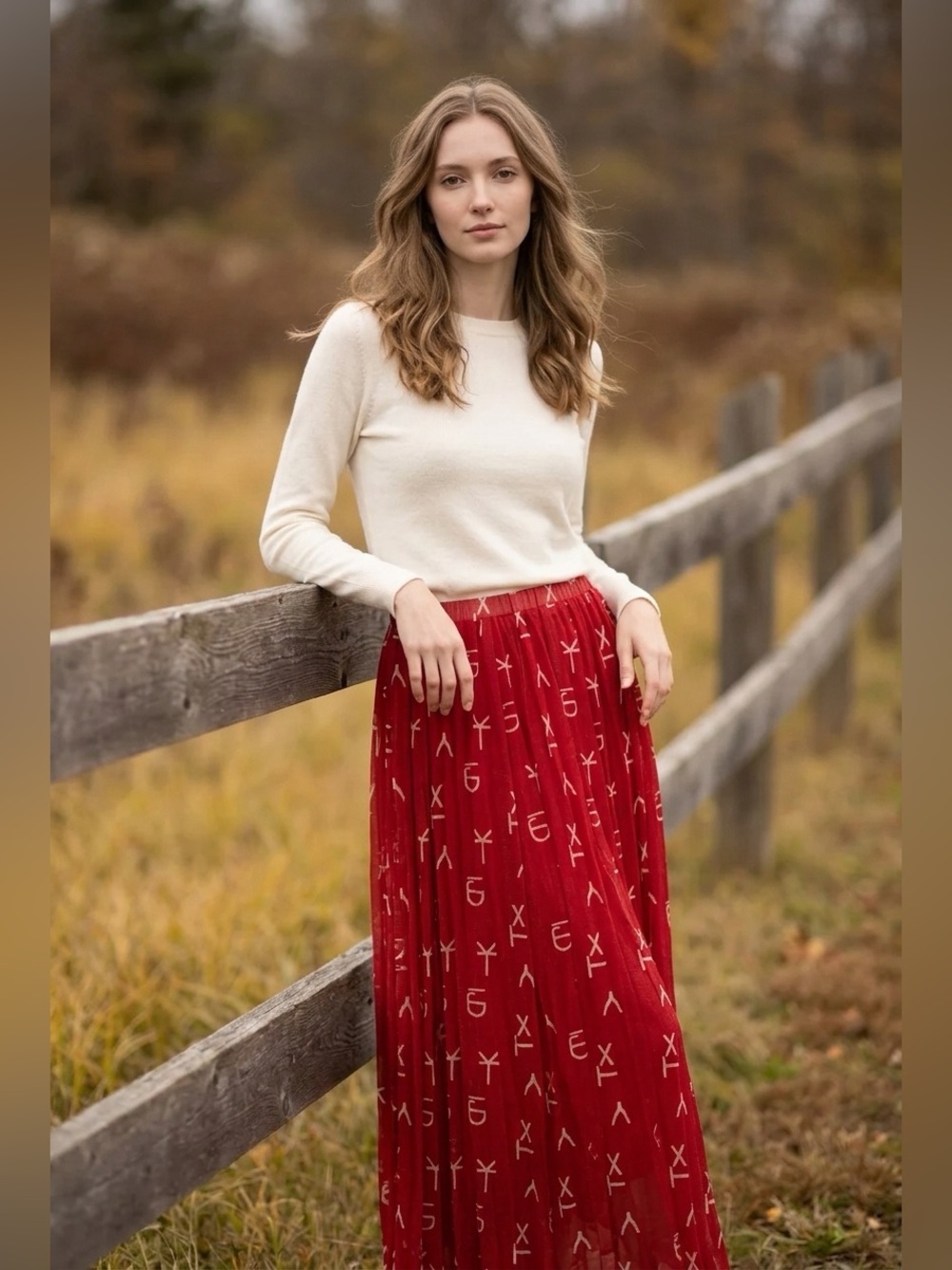 NWT Western Red Dirt Ranch Branded Maxi Skirt